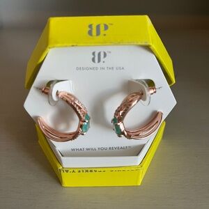 BP Rose Gold Mint Spinel Hoops